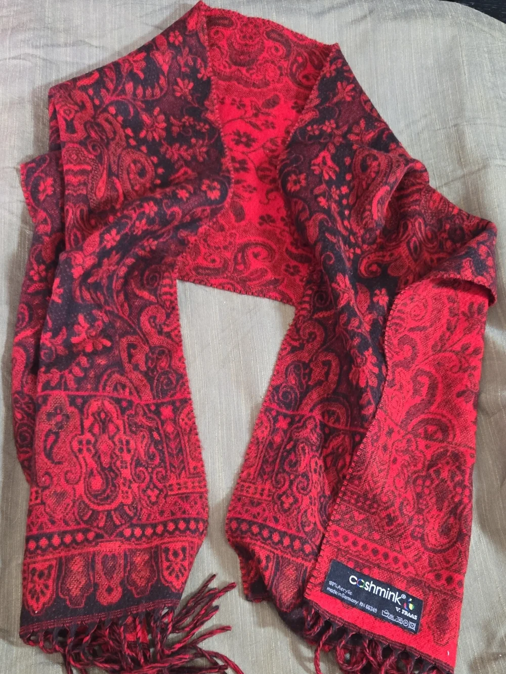 Red Paisley Wrap Scarf
